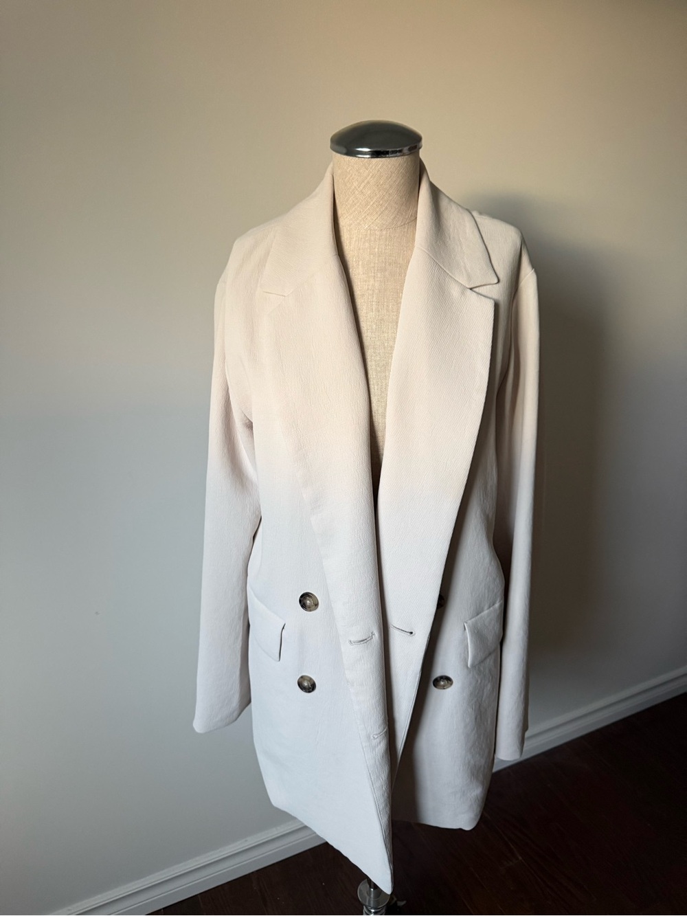 Wilfred Cream Double-Breasted Blazer Jacket